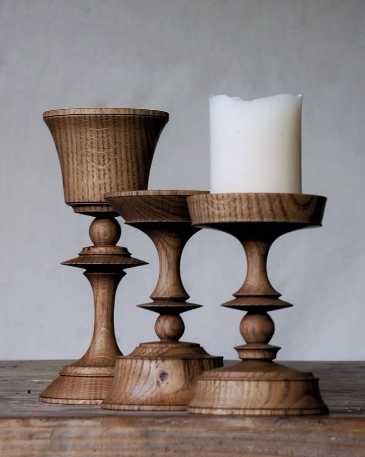 Modern Spindle Candlestands (SET OF 3 PCs)